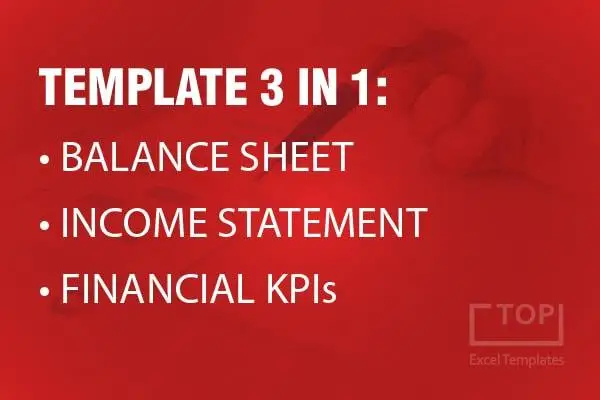 balance sheet income statement financial kpi excel template example profit and loss account sample